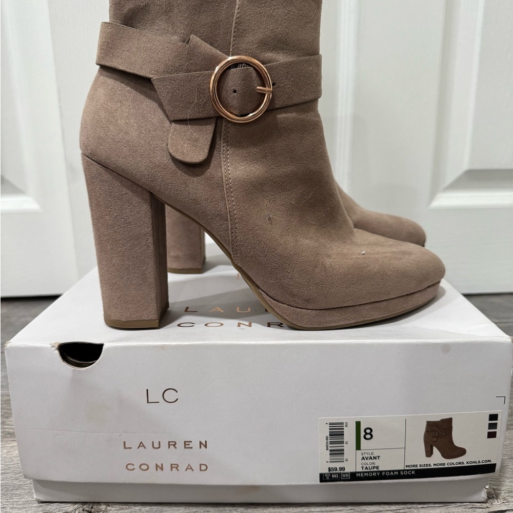 LC Lauren Conrad Women's Tan Suede Boots